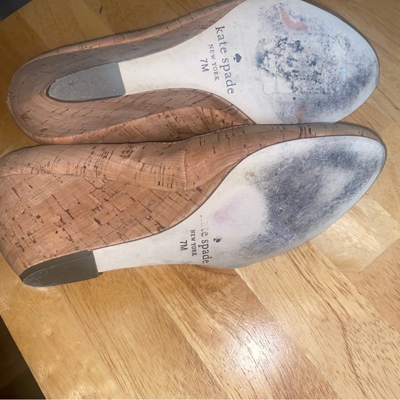 Kate Spade Halle Too Wedges Cork Tan Size 7 Business Office Party Heels - Picture 7 of 9